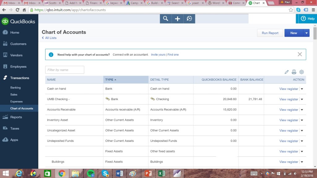 accounting help chart of accounts
